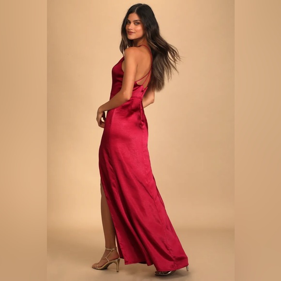 Lulu's Burgundy Maxi Dress - Picture 10 of 11